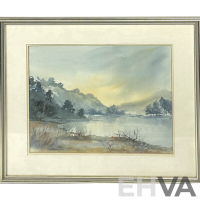 Mary-Jane Burke, (20th Century), Dove Lake, Tasmania, Watercolour, 54 X 64 Cm (frame)