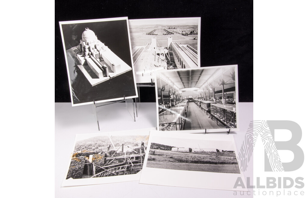 Interesting Collection Photographs of Construction of Australian War Memorial Along with Early Floor Plan