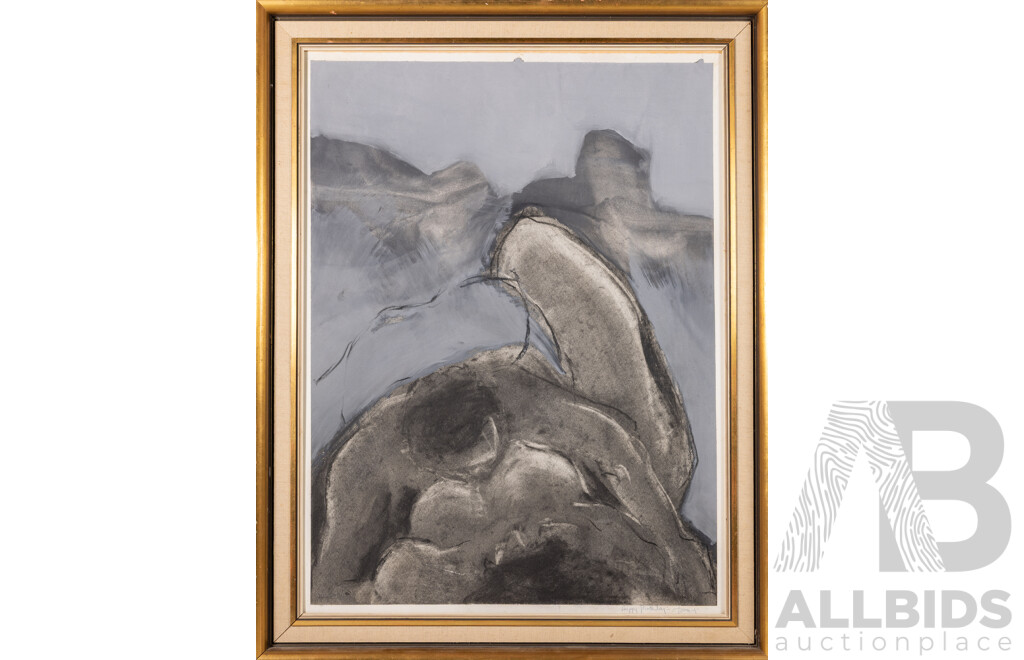 (Possibly) P. Kyhom, (20th Century, Working1960s), Embracing, Original Mixed Media Pastel & Paint, 90 x 70 cm (frame)