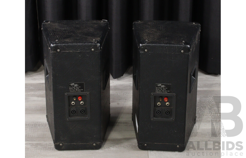 Pair Dayton Pro Power Series Model Number DY8 400 Watt Speakers
