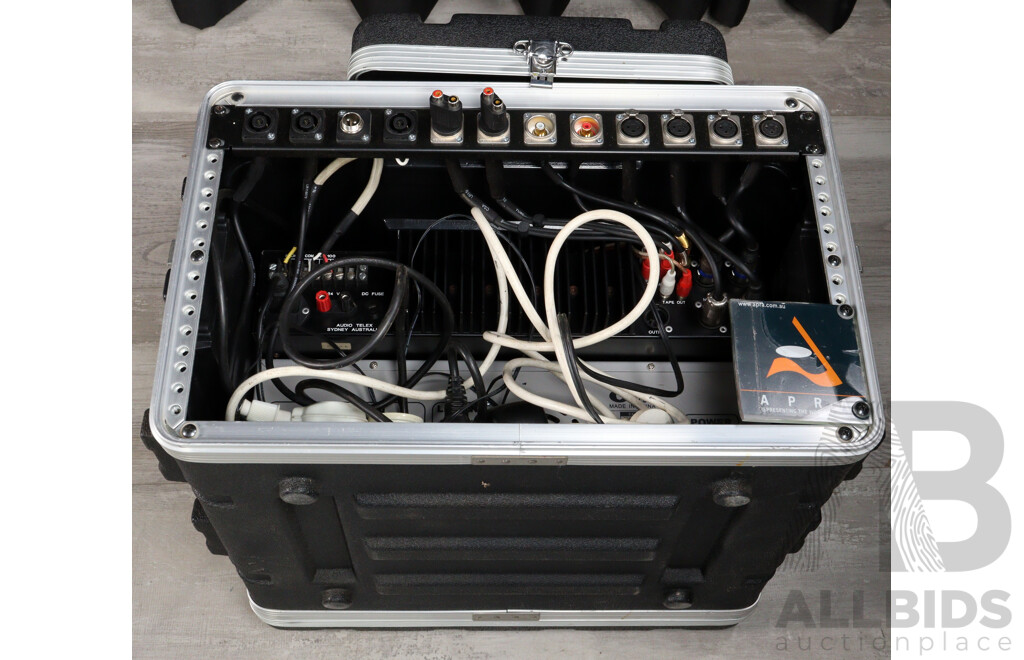 Digitech Audio AA0478 Power Amplifier, Audio Telex SA120 Six Chanel Mixer Amplifier & Redback A2060 Stereo Compander, All Rack Mounted in Hard Road Case