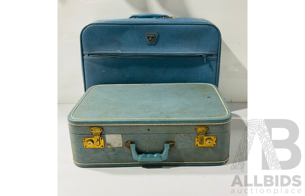Pair of Vintage Travel Bags Including One Vinyl Example From Sheer Line and Another Hard Carry-on Case
