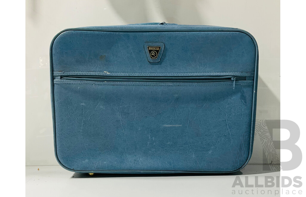 Pair of Vintage Travel Bags Including One Vinyl Example From Sheer Line and Another Hard Carry-on Case