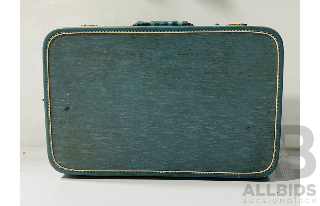 Pair of Vintage Travel Bags Including One Vinyl Example From Sheer Line and Another Hard Carry-on Case