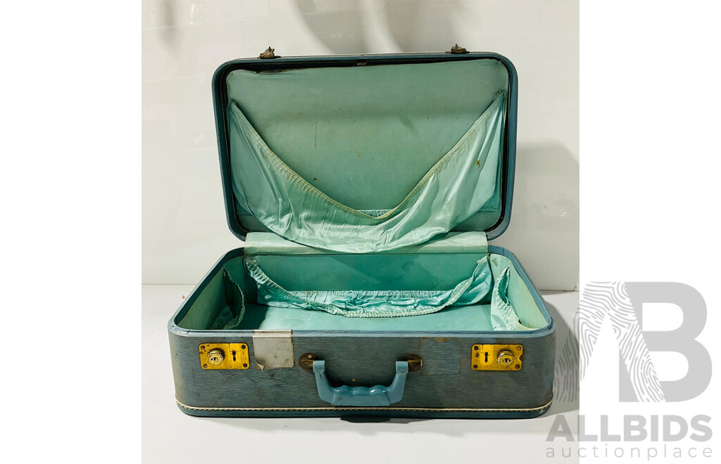 Pair of Vintage Travel Bags Including One Vinyl Example From Sheer Line and Another Hard Carry-on Case