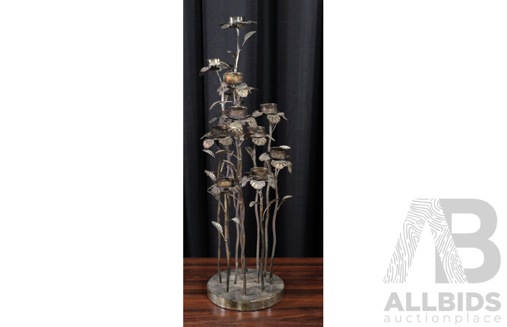 Metal Dandelion Pom Pom Candle Sculpture
