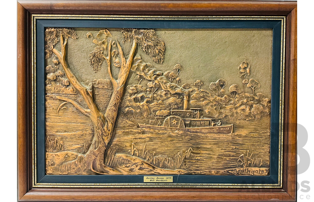 Copper Painted Raised Artwork “darling South” 1875 by Bill Southgate