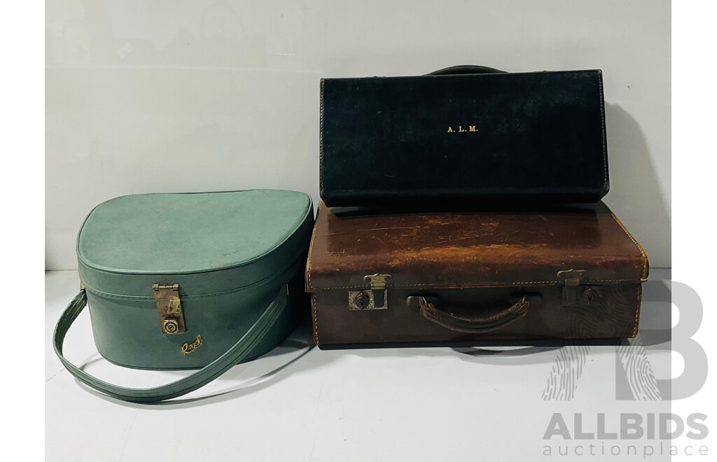 Collection of Three Vintage Bags Including One Example From Royal and Two Briefcases Including Example From A.L.M