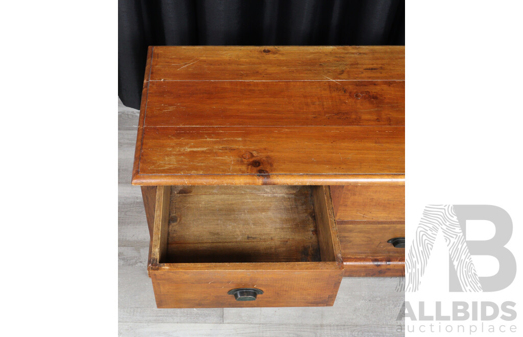 Large Four Drawer Wooden Coffee Table