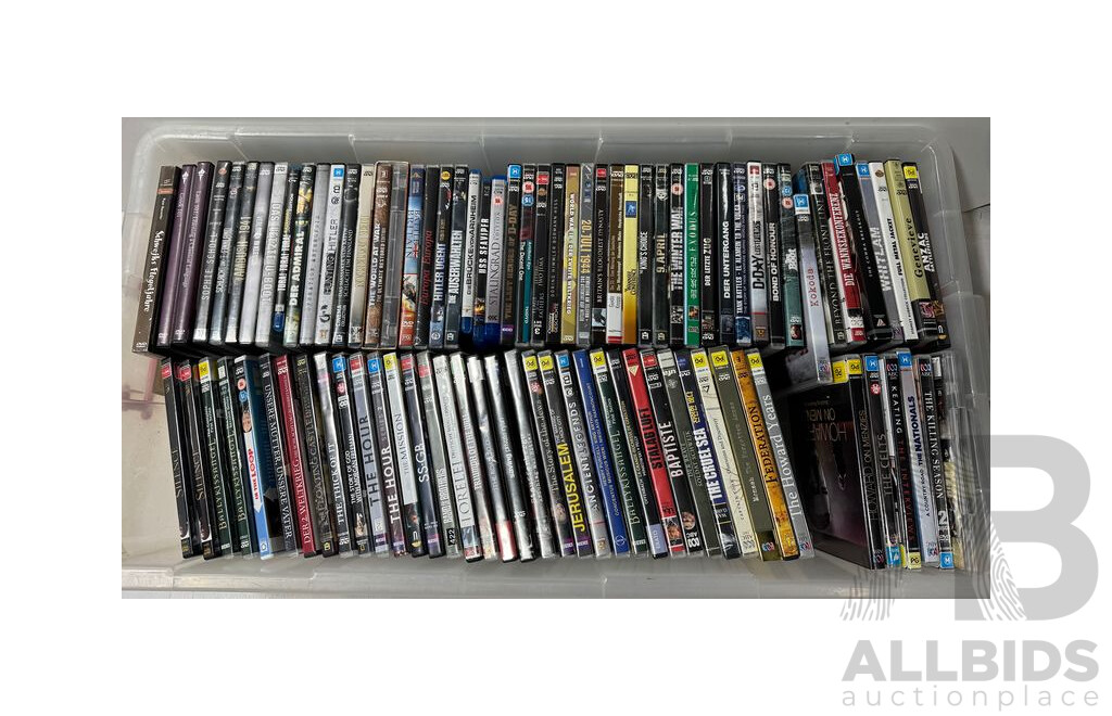 Collection of DVDs, Some Foreign Language, Mostly War Related