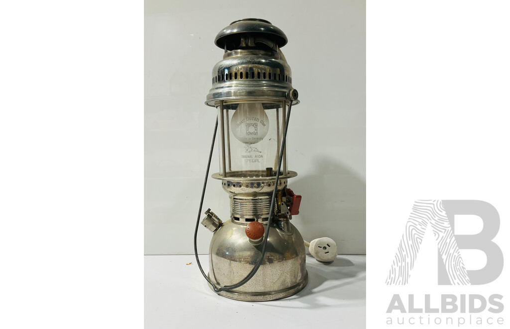 Jenaer Duran Glass Lamp Fitted with Electrical Light