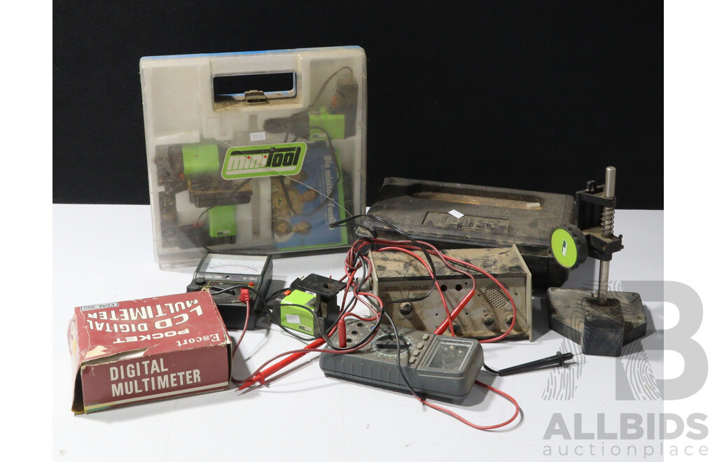 Collection Vintage ELectric Testing Devices Including Voltmeter, Test Reciever Mark I and More