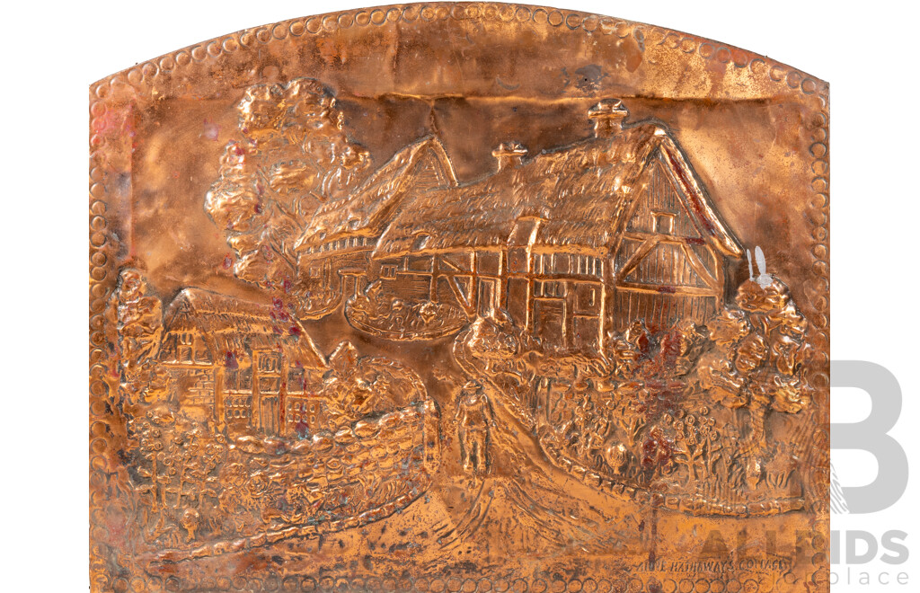 Artist Unknown, Anne Hathaway Cottage, Vintage Copper Artwork, 57 x 70 cm (edge to edge)