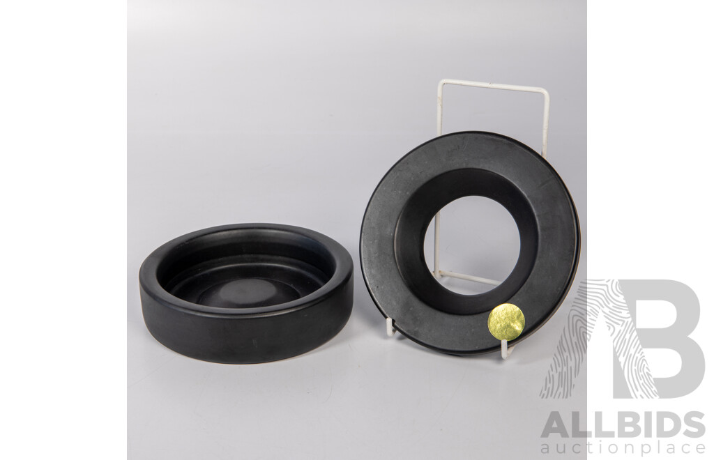Mid Century Black Ceramic Danese Milano by Angelo Mangiarotti