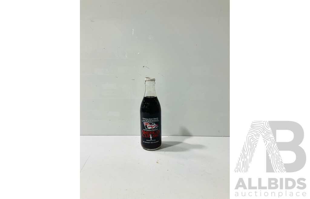 1987 Australia Defence Americas Cup Coke Bottle with Contents