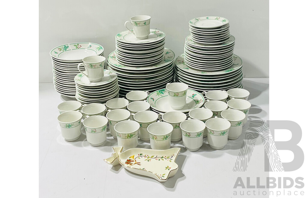 Large Ceramic Christmas Themed Dinner Service
