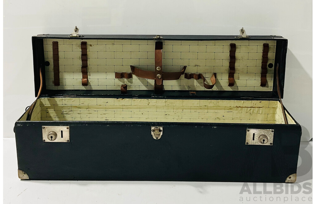 Empty Picnic Box with Leather Straps