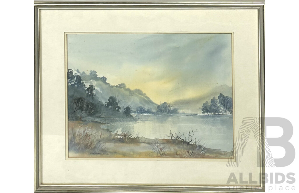 Mary-Jane Burke, (20th Century), Dove Lake, Tasmania, Watercolour, 54 X 64 Cm (frame)
