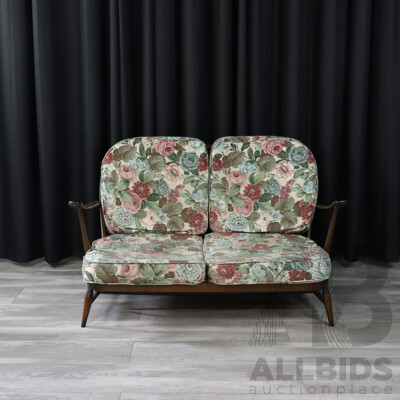 Ercol Oak Two Seater Settee