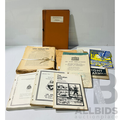Collection Ex Australian War Memorial Cancelled Publications Including Multiple Copies AIF CAble Service March 14 1919 and More
