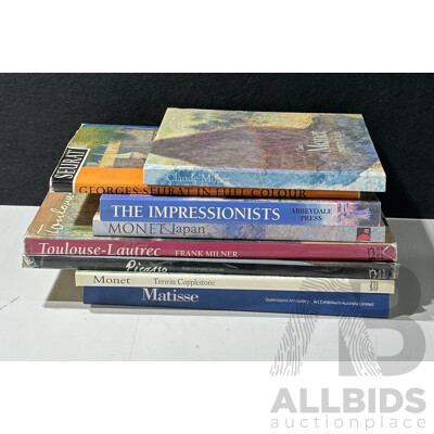 Collection Eight Books Realting to Immpresionist Art and Artists Including Manet, Monet and More