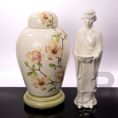 Ceramic Statue by Dianne Smith Along with Faux Chinese Ginger Jar by Beryl Dawkins