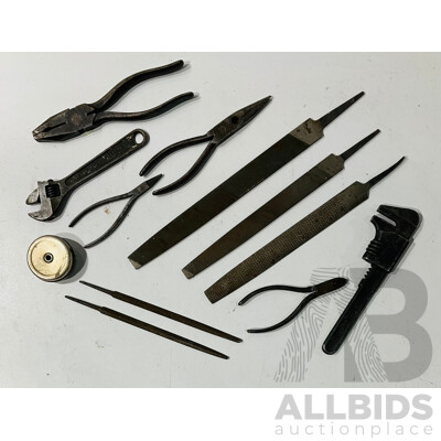 Collection of Vintage Hand Tools Including Files, Clippers and More