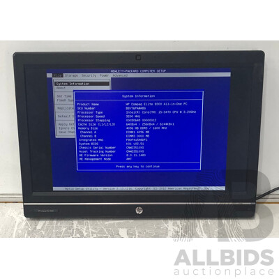HP Compaq Elite 8300 Intel Core i5 (3470) 3.20GHz 4-Core CPU 23-Inch All-in-One Computer