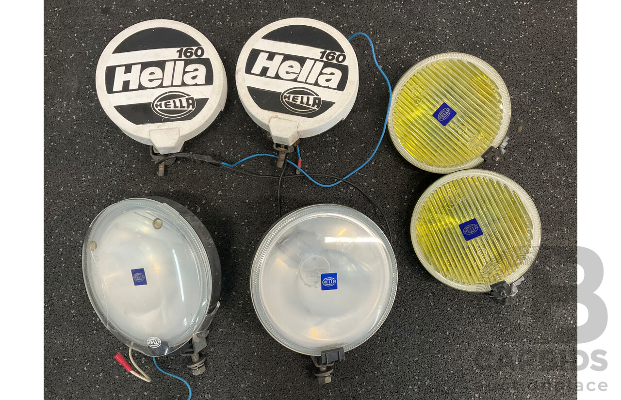 Assorted HELLA  Spot Light Lamps - Lot of 6