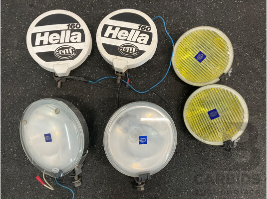 Assorted HELLA  Spot Light Lamps - Lot of 6