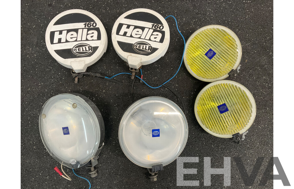 Assorted HELLA  Spot Light Lamps - Lot of 6