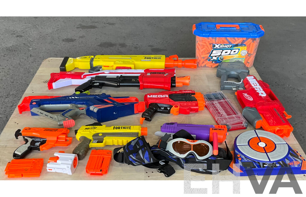 Assorted NERF Toy Guns & Accessories