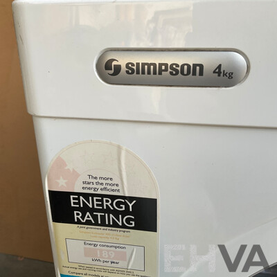 SIMPSON 4KG 39P400M-V1 Vented Dryer