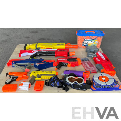 Assorted NERF Toy Guns & Accessories
