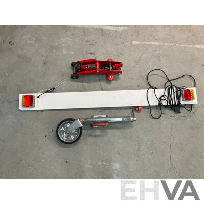 Roof Rack Steel Mesh Basket & Trailer Light Boards & Jockey Wheel & Trolley Jack