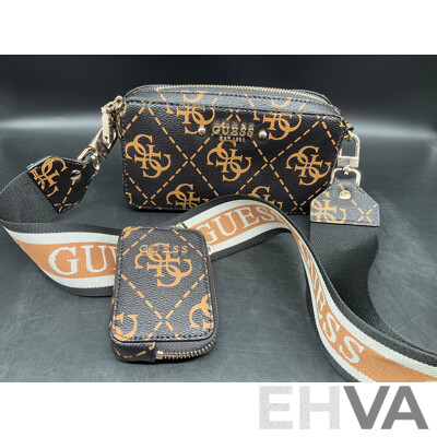 GUESS Brown Logo Rea Mini Crossbody Bag - ORP $159