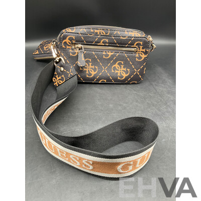 GUESS Brown Logo Rea Mini Crossbody Bag - ORP $159
