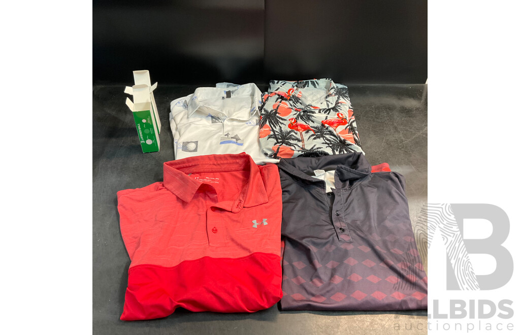 Assorted of Golf Shirt and Golf Balls