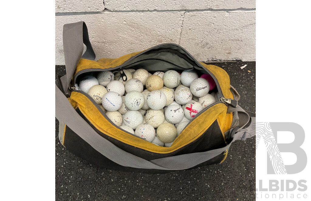 Assorted Golf Clubs & 1 Bag Full of Used Golf Balls