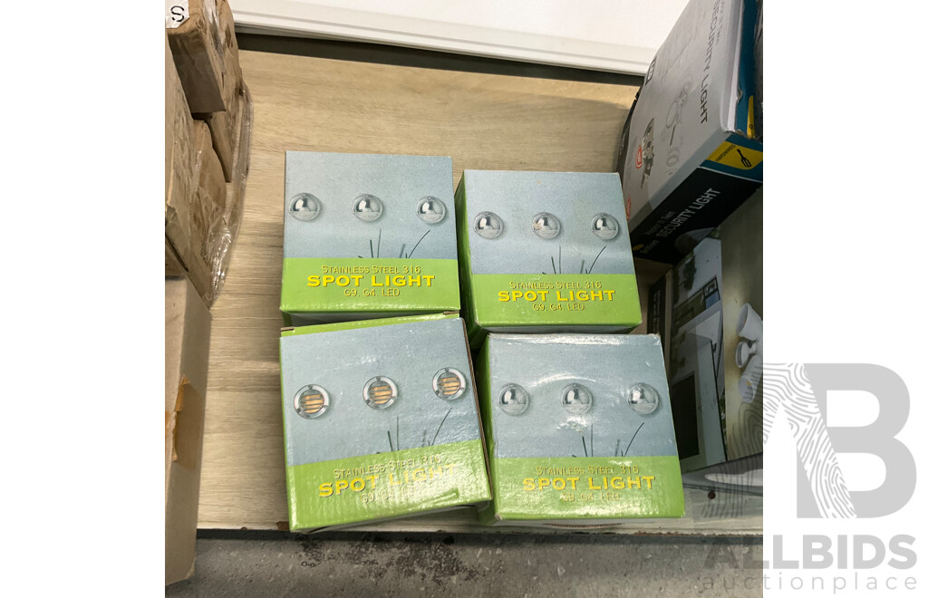 Assorted Light Fittings Includes LED Panels, Spot Lights, and Security Lights & More