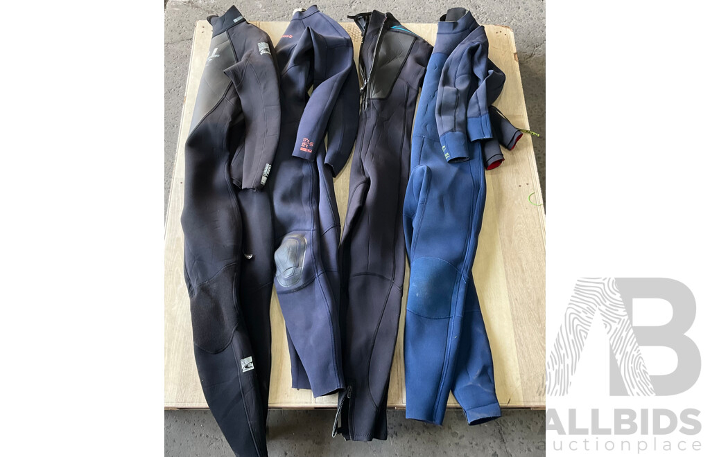 O'NEILL ,DECATHLON, QUICKSILVER Used Wetsuit - Lot of 4