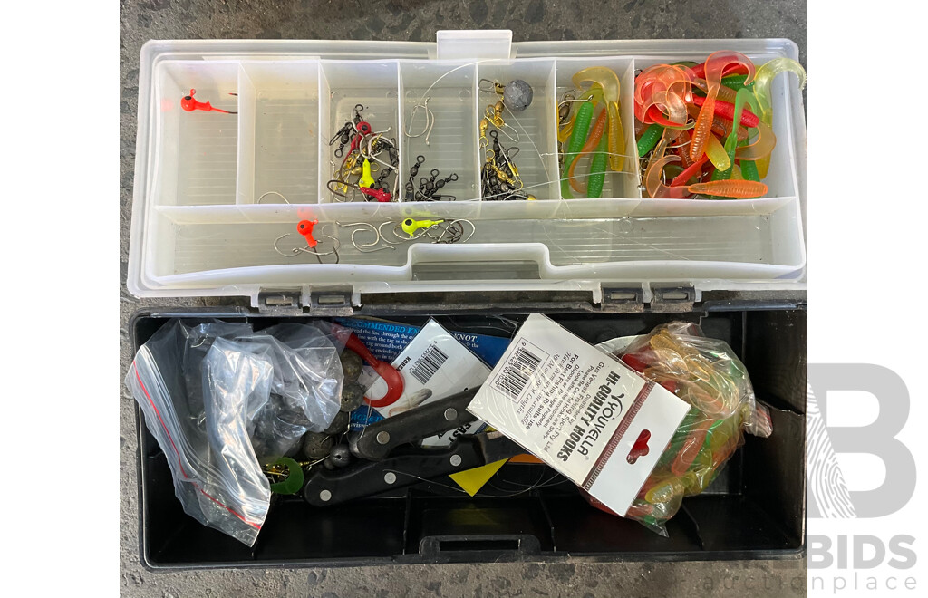 Large Lot of Mixed Fishing Gear - Crab Pot, Lures, Reels and More