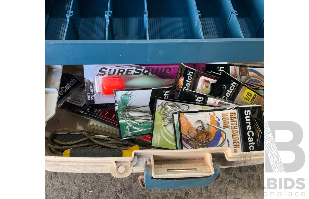 Large Lot of Mixed Fishing Gear - Crab Pot, Lures, Reels and More