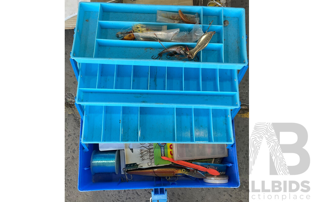 Large Lot of Mixed Fishing Gear - Crab Pot, Lures, Reels and More