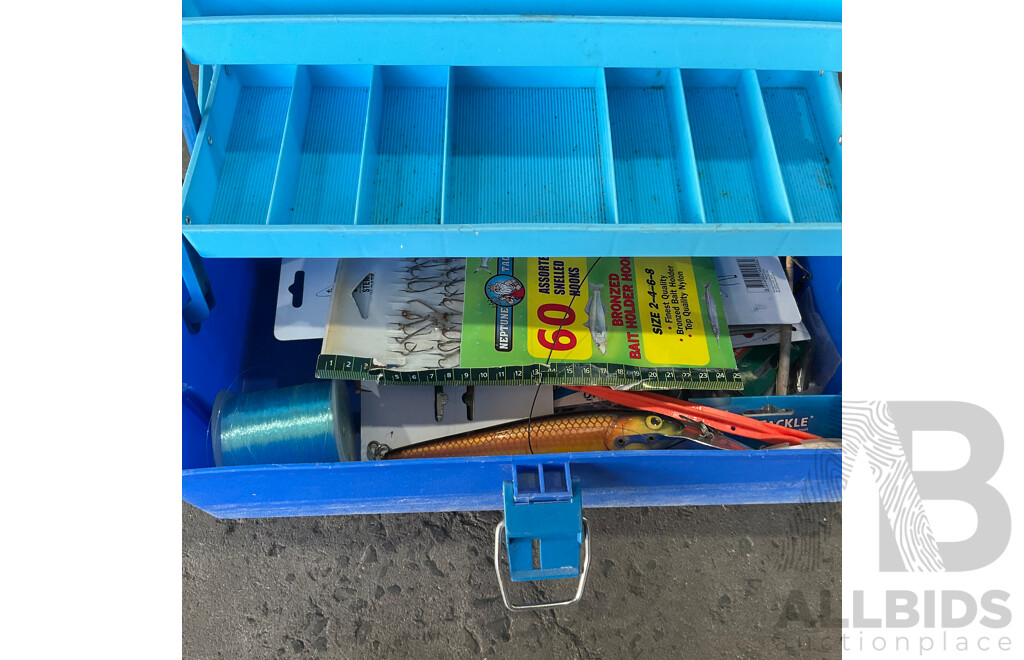 Large Lot of Mixed Fishing Gear - Crab Pot, Lures, Reels and More