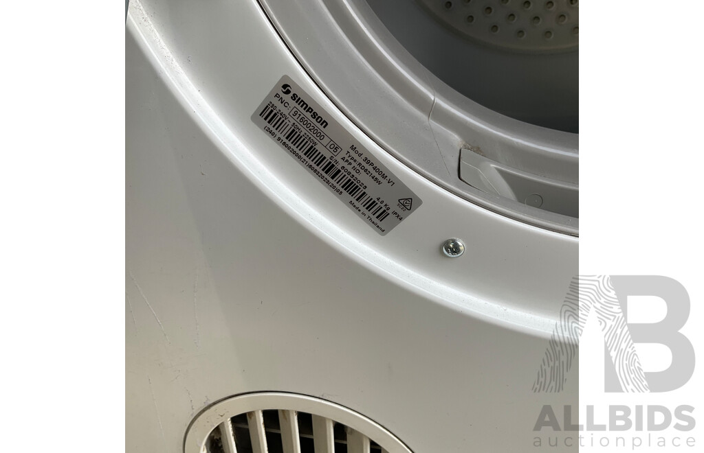 SIMPSON 4KG 39P400M-V1 Vented Dryer