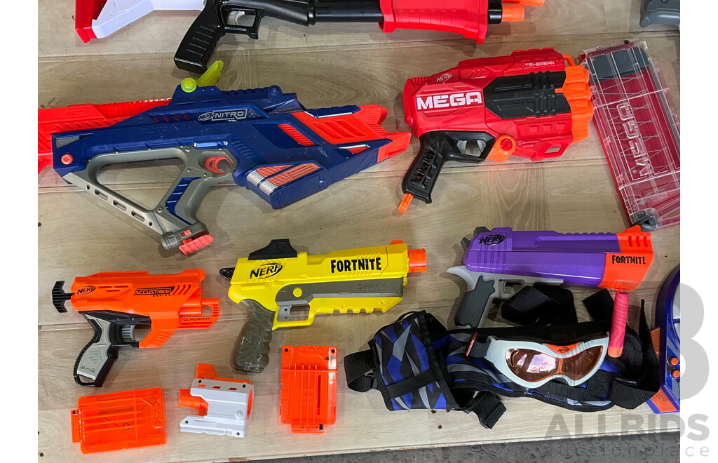 Assorted NERF Toy Guns & Accessories