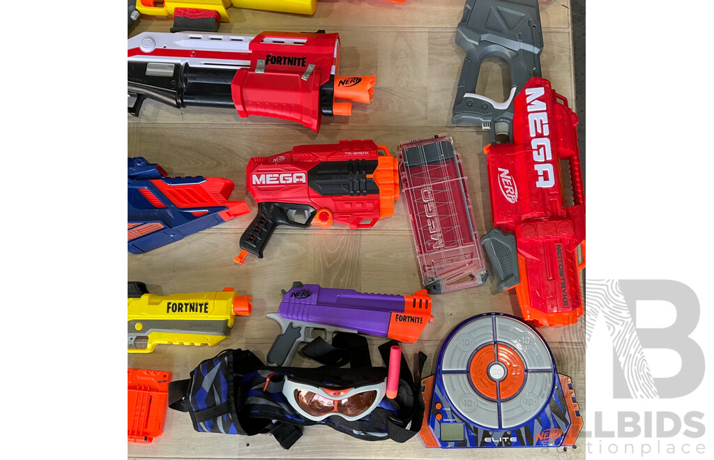 Assorted NERF Toy Guns & Accessories