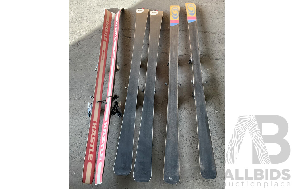 SALOMON Equipe 10 ,KASTLE FW1,Rossignol Zenith Z6 Oversize Ski Board and Salomon Ski Boots Size 26
