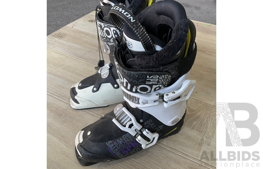 SALOMON Equipe 10 ,KASTLE FW1,Rossignol Zenith Z6 Oversize Ski Board and Salomon Ski Boots Size 26